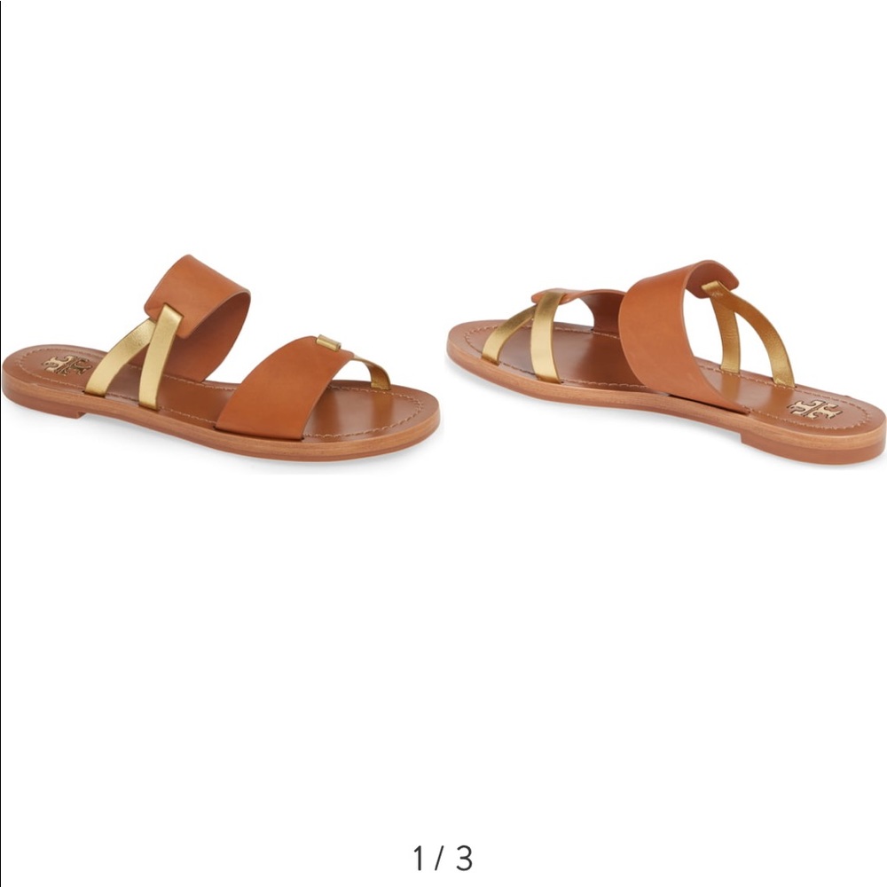 Tory Burch Ravello Slide Gold / Tan